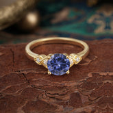 4 Prong Classic Round Tanzanite Engagement Ring for Women